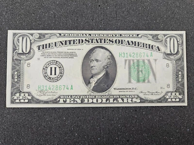 🌟 FR#2006 $10 1934-A Federal Reserve Note ST. LOUIS DGS Dark Green Seal UNC - Image 1 of 4