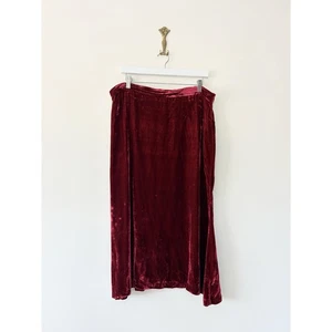 Brora roter Samt Midirock Größe 18 A-Linie Seidenmischung UVP 269 £ - Bild 1 von 9