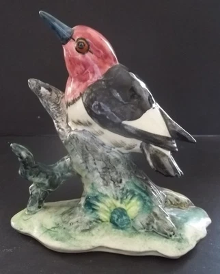 Stangl Pottery Bird Red headed Woodpecker  6" tall stamped Stangl & MBF 3751 - Image 1 of 4