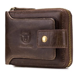 LUKZIJAS Cartera de Cuero Genuino para Hombres Bloqueo RFID Tarjeta de Gran Capacidad Ca... - Imagen 1 de 8