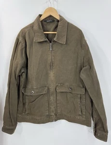 Gramicci Jacket Rare Utility Chore Grunge Cotton Canvas Zip Front Brown Men’s XL - Picture 1 of 4