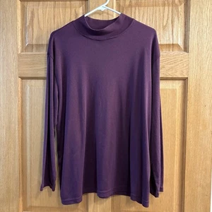 Vtg Bobbie Brooks Purple Mock Turtle Neck L/S Top Shirt Women’s 18W 20W USA 🇺🇸 - Picture 1 of 4
