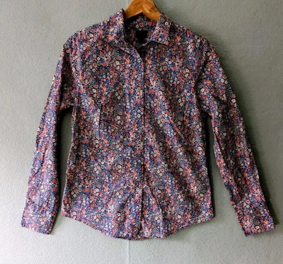 J. Crew Kayoko Floral Slim Perfect Shirt Women's 4 Liberty Fabrics Quiet Luxury  - Image 1 of 4