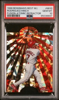 Bowman's Best Mirror Image Fusion 1998 refractor atómico Iván Rodríguez PSA 10 Foto 1 de 2