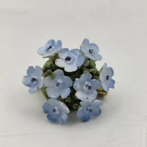 VTG Royal Adderley Floral Brooch Pin Made in England Forget Me Not Flowers - Picture 1 of 9