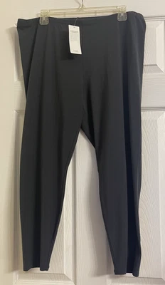 NWT $98 Eileen Fisher Organic Cotton Graphite Cropped Legging 1X - Image 1 of 4