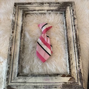 Toddler Boy  Clip On Tie Black/blue/brown Stripes. Size 0-12 Month - Picture 1 of 13