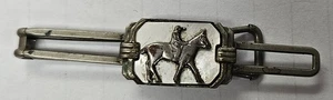 Vintage MAN ON HORSEBACK Embossed 2.5" TIE BAR - Picture 1 of 3