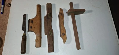 LOT DE  5 OUTILS ANCIENS DE MENUISIER  WASTRINGUE SCIE TRUSQUIN - Photo 1/4