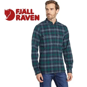 Fjallraven Skog Slim Fit Shirt Arctic Green Dark Navy • Small - Picture 1 of 8