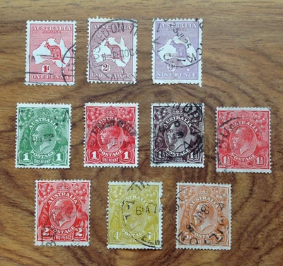 Australia King George V 1913 Used  Stamps . Free UK Postage - Image 1 of 3