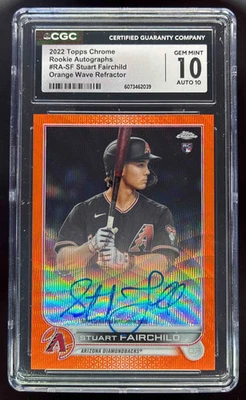 2022 Topps Chrome Rookie Orange Wave #RA-SF Stuart Fairchild RC Auto /25 CGC 10 - Image 1 of 2