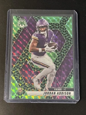 2025 Panini Mosaic JORDAN ADDISON Mosaic Green Spectris PRIZM FOTL  /13 Vikings - Image 1 of 2