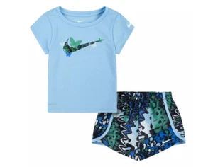 NIKE Toddler Girl Dri-FIT Meta-Morph Sprinter Short Set *AQUARIUS BLUE 2T* NWT - Picture 1 of 5