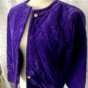 Vintage Christina Viva 1980’s Sm Jacket Purple Quilted Velvet Made In France SEE - Picture 1 of 14
