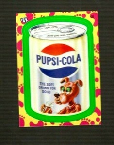 2008 Wacky Packages Flashback1 Green Border "PUPSI~COLA" #48 Sticker Card