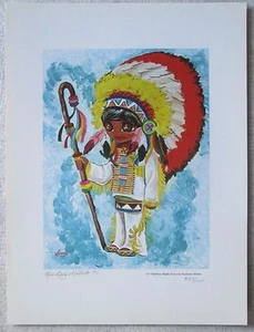 Signiertes ungerahmtes Kunstwerk, Lil' Chiefton (helle Augen), von Kimberly Millett  - Bild 1 von 4