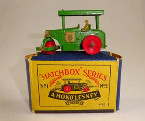 Matchbox RW 01A Road Roller grün top mit "B1" Box das 1. Modell überhaupt - Bild 1 von 12