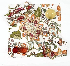Printed Cloth Napkins Cotton Set of 6 Flower Pattern 20x20" Cotton Multicolor - Picture 1 of 5