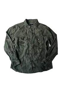 Camicia uomo Rails stampa mimetica colletto a scatto borchie taglia small utility esercito - Foto 1 di 5