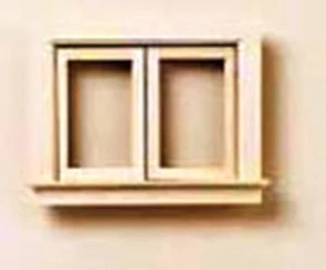 Dollhouse Miniature Double Casement Window -- 1:12 Scale - Picture 1 of 1