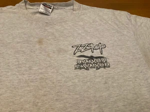 Vintage ZZ Top Lynyrd Skynrd Crew Grey T-shirt SZ XL Worn - Picture 1 of 6