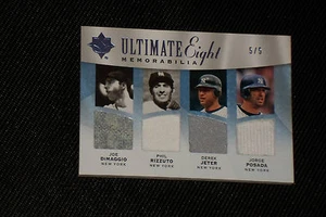 DiMAGGIO, JETER, RIZZUTO, POSADA, YOGI+ ULTIMATE 8 GAME USED MEMORABILIA 1/5! - Picture 1 of 3