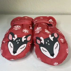 Kids Child Toddler Ski Gloves Winter Snow Waterproof Pink Deer Warm New - Imagen 1 de 10