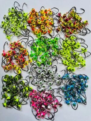 1/32 1/16 1/8oz Crappie Jig Heads Fishing Sickle Hooks Crappie-Panfish-Trout🌟