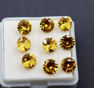 6 piezas piedras preciosas sueltas de zafiro amarillo de corte redondo 6 mm con certificación - Imagen 1 de 6