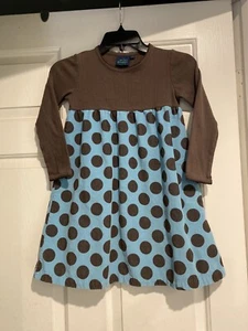 Mini Boden Long Sleeve Corduroy Dress Girls Size 7-8 Brown Turquoise B87 - Picture 1 of 8