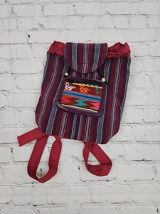 Hippie Mini Backpack Festival Woven Boho Multi Color Bag Boho Beach Tribal - Picture 1 of 6