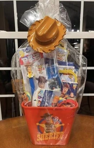🐣DISNEY Pixar Toy Story CUSTOM🤠Woody EASTER Gift Basket 12 pc+ Candy/Activity - Picture 1 of 9