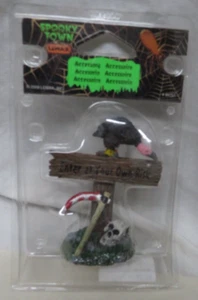 Lemax Spooky Town Halloween Reaper's Sign Village Figurine 84757 Vulture Death - Picture 1 of 4