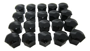 Cover Cap Cover Caps BLACK GLOSS 20x Original Seat Skoda Wheel Bolts - Picture 1 of 1