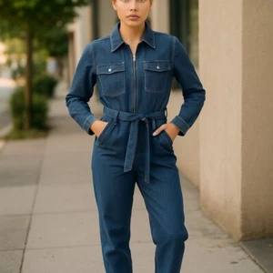 Fashion Nova Damen Langarm Boilersuit Overall Gr. XL Workwear inspiriert Neu mit Etikett - Bild 1 von 7