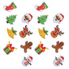  16 Pcs Clothing Appliques Holiday Embroidered Patch Christmas Stickers