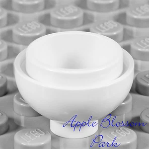 NEW Lego Minifig WHITE FLOWER POT - Kitchen Food Bowl  - 2 x 2 Round Dome Brick - Picture 1 of 1