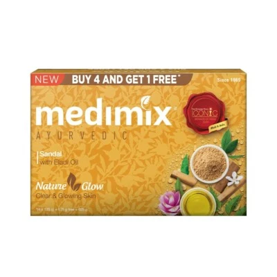 Medimix Ayurvedic Sandal Soap, 125g (4+1 Offer Pack) - Image 1 of 4