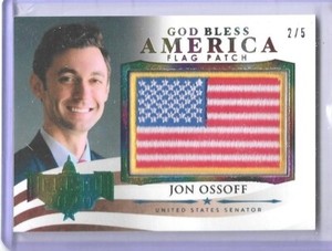 2020 DECISION RAINBOW JON OSSOFF GOD BLESS AMERICA FLAG CARD #GBA-85 ~ /5