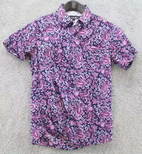 Coastal Size Small Women's Top 1/4 Button Up Blue Purple White Collared - Picture 1 of 5