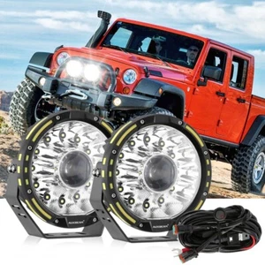 AUXBEAM 2PCS Round 7" LED Offroad Driving Lights Spot Lamp For Truck 4X4 SUV ATV - Picture 1 of 12