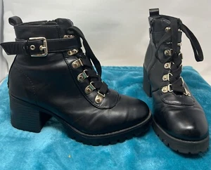 Boots Wild Pair Womens Padded Insole Buckle Combat & Lace-up Boots (Size 6) - Picture 1 of 16