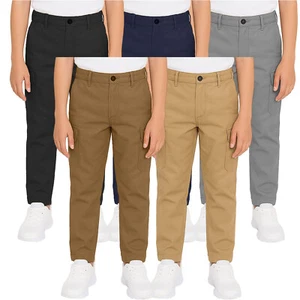 Boy's Everyday Wear Super Stretch Cotton Cargo Pants (Size 8-18) New Free Ship - Picture 1 of 17
