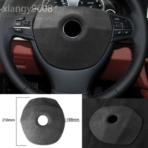 Suede Black Gray Steering Wheel Cover For BMW 5 7 Series F10 F07 11-17 F01 09-14 - Bild 1 von 12