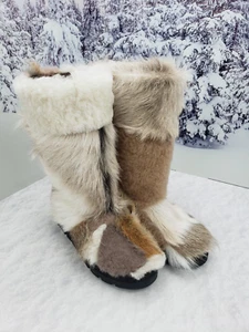 Real fur patchwork boots for women EU37| US6  winter womens boots Genuine - Picture 1 of 10