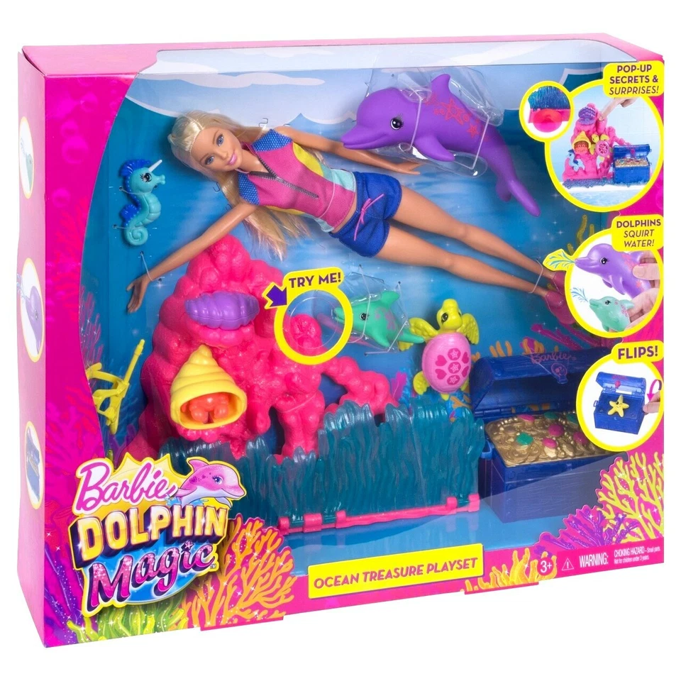 Barbie Dolphin Magic Ocean Treasure Playset Mattel 2016