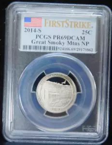 2014 s 25C great smokey mountains Quarter Proof pcgs pr69dcam - Picture 1 of 1