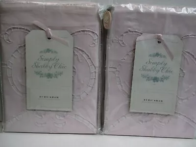 Rachel Ashwell Simply Shabby Chic Rosa Corte Ojales Crochet Encaje 2 Euro Shams Foto 1 de 4