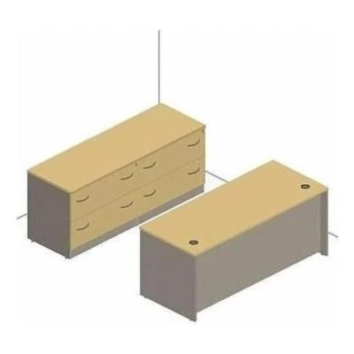 Bush Business Furniture Series C 72" Desk with 2 Lateral Files in Hansen Cherry - Image 1 of 4